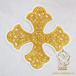 Крест 2 УЗОРНЫЙ белый с золотом,10-12 см