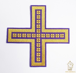Крест П/Ж ПРЯМОЙ с кубиками, фиолетовый с золотом