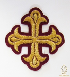 Крест 3 ЛУКОШКО, бордо с золотом,8-9 см Крест 3 ЛУКОШКО, бордо с золотом,8-9 см