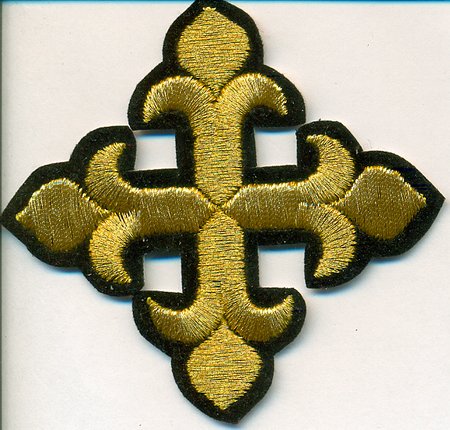 Крест 3 КАПЛЕВИДНЫЙ, черный с золотом,8-9 см