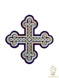 Крест 2 ОКРУГЛАЯ ПЛЕТЕНКА, фиолетовый с серебром,10-12 см