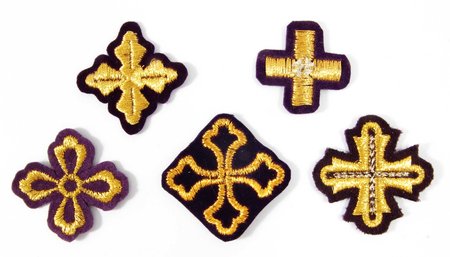 Крест 5, фиолетовый с золотом,4-5 см