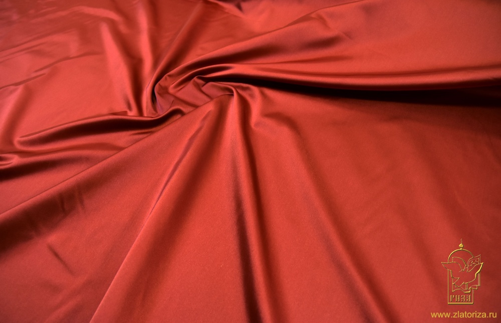 Сатин для вышивки, красный, шир. 165 см, п/э