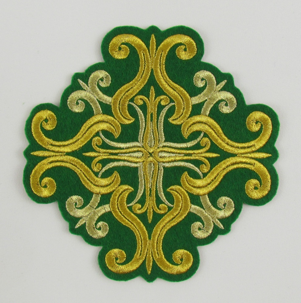 Набор крестов, иерейский, СОФИЯ, зеленый с золотом, 14 шт