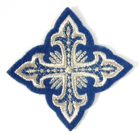 Крест 4 ОСТРЫЙ, синий с серебром,6-7 см