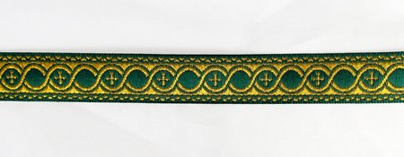 Галун ГОРОХ, зеленый с золотом, шир. 1,5 см, ФР