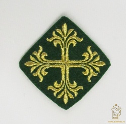 Крест 4 ВИФЛЕЕМ зеленый с золотом, 6,5 см