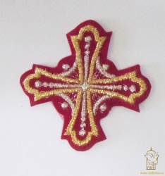 Крест 4 ГЕОРГИЙ, красный с золотом,6-7 см