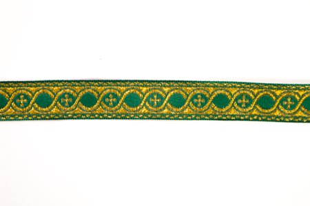 Галун ГОРОХ, зеленый с золотом, шир. 2,3 см, ФР