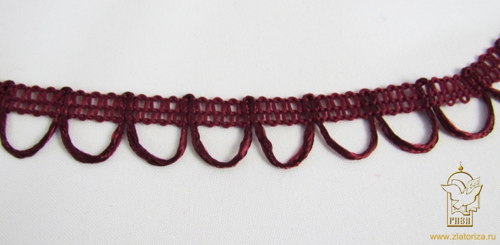 Тесьма бордовая, шир. 1,5 см