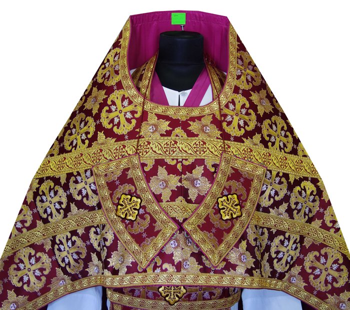 Облачение иерейское, шелк, бордо с золотом.