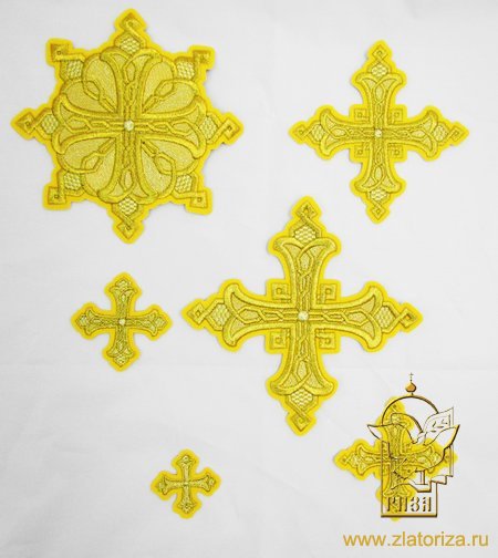 Набор крестов, иерейский, ЯРОСЛАВСКИЙ, желтый с золотом, 14 шт, арт. 22530