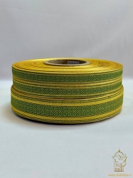 Галун РОМАШКА, зеленый с золотом, шир. 4 см, РА