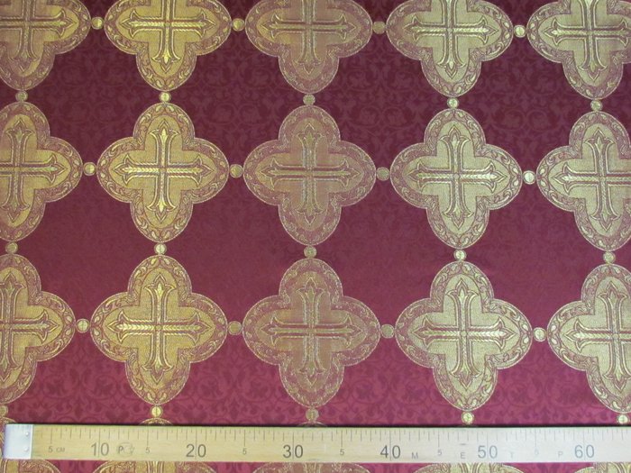 Парча КОЛОМНА, бордо с золотом, шир. 150 см, Рахманово