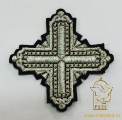 Крест 3 КВАДРАТ, черный с серебром,8-9 см