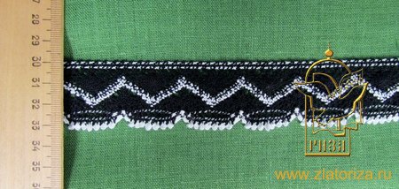 Кружево 111, плетеное, черное + белое