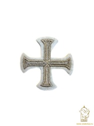 Крест 4 БУЛАТ белый со светлым серебром, 6 см, ВИО
