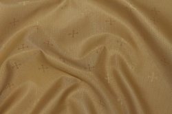 Подкладочная, жаккард церковный, горчица, шир. 185 см. , полиэстер