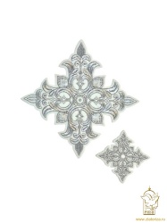 Набор крестов на Престол/Жертвенник ПОЧАЕВ, набор белый со светлым серебром, 2 шт (23,5 см + 10,5 см) Набор крестов на Престол/Жертвенник ПОЧАЕВ, набор белый со светлым серебром, 2 шт (23,5 см + 10,5 см)