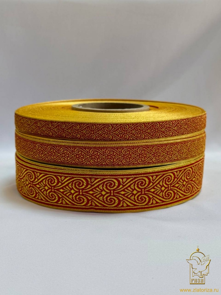 Галун АФИНЫ, красный с золотом, шир. 1,8 см, РА
