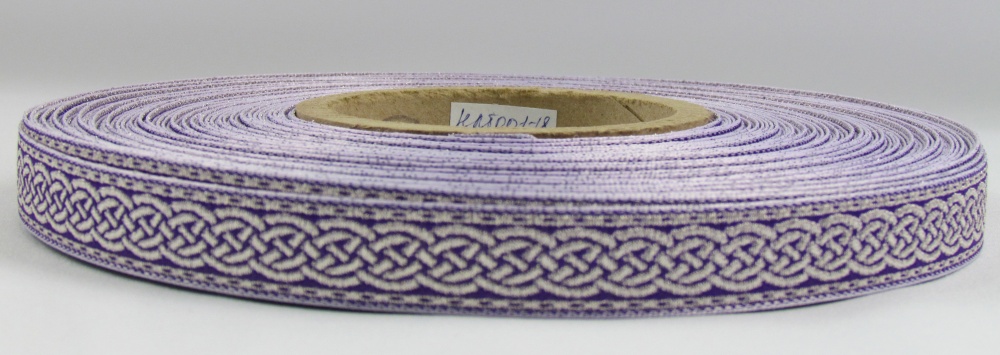 Галун ПЛЕТЕНКА, фиолетовый с серебром, шир. 1,8 см, РА