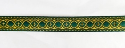 Галун ГОРОХ, зеленый с золотом, шир. 1,5 см, ФР
