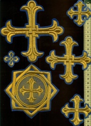 Набор крестов, иерейский, ЛУКОШКО, синий с золотом, 14 шт