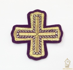 Крест 4 ВЕРСТОВОЙ фиолетовый с золотом,6-7 см