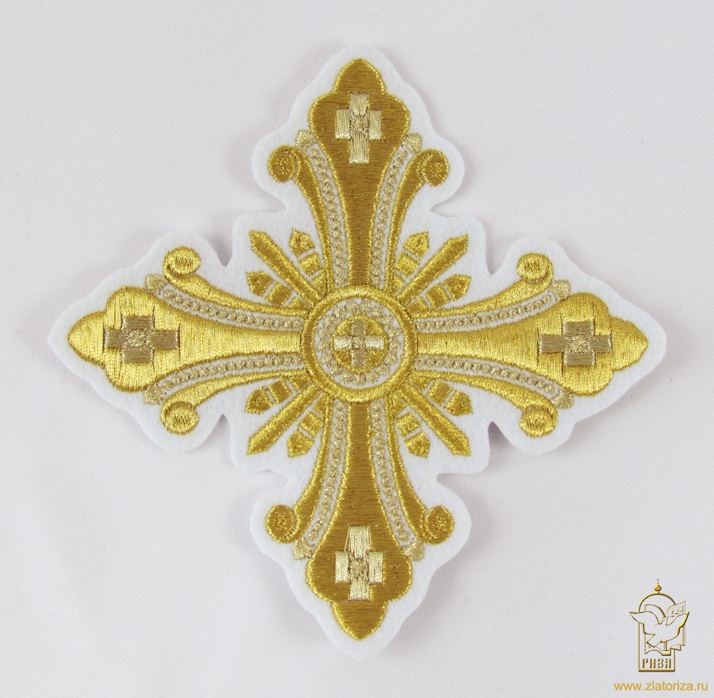 Крест 1 А ВАНИН, белый с золотом