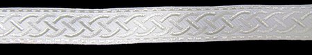 Галун ПЛЕТЕНКА, белый со светлым серебром, шир. 2,3 см, ФР