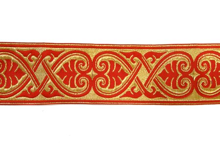 Галун АФИНЫ, красный с золотом, шир. 6 см, ФР