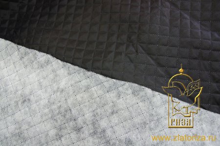 Подкладка стеганная, синтепон 100 г/м2, черная, шир. 150 см