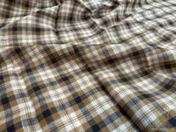 Лен клетка, натуральный, шир. 150 см, Вологда