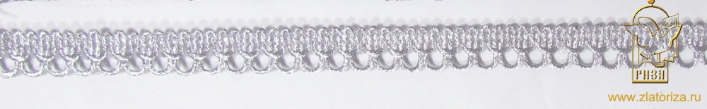 Тесьма серебро 111, арт. F228, 7558, в упаковке 25 м