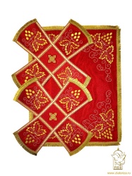 Покровцы, вышитые, ВИНОГРАД, красные с золотом