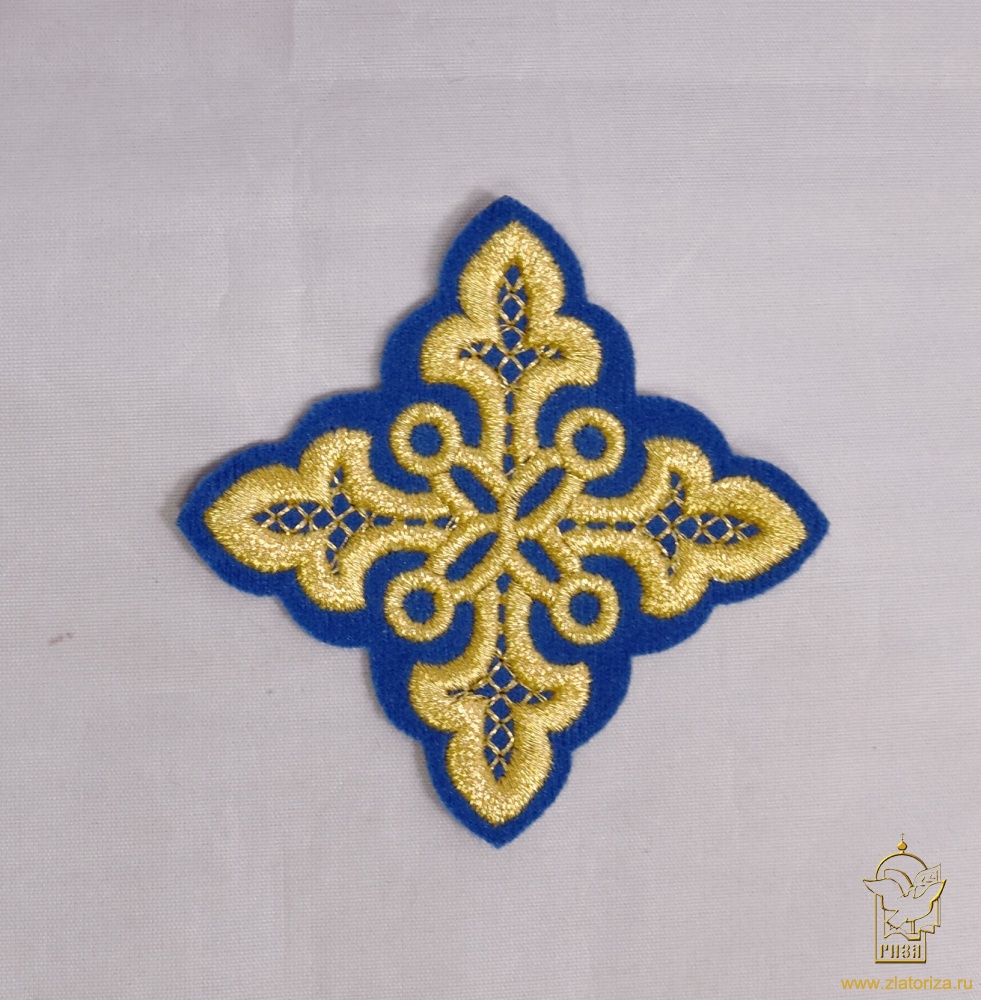 Крест 3 ВОЛОГОДСКИЙ, синий с золотом,8-9 см