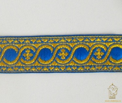 Галун ГОРОХ, голубой с золотом, шир. 2,3 см, ФР
