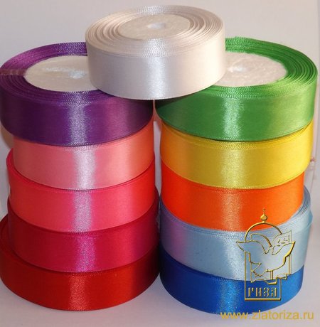 Лента атласная 2 - 3 см, цвет - микс