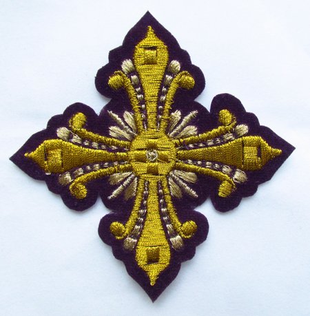 Крест 3 ВАНИН, фиолетовый с золотом