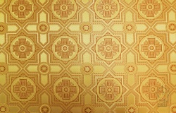 Шелк НЕВСКИЙ, желтый с золотом, с горчицей, шир. 150 см, Рахманово