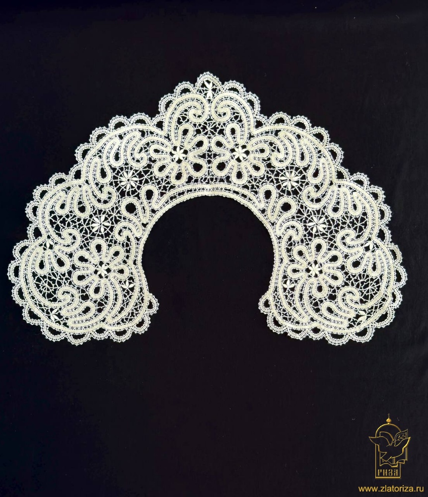 Воротник 2, кружево, шир. 16-18 см, цвет льна