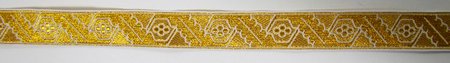 Галун ДУБОК, белый с золотом, шир. 2,3 см, ФР