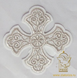 Крест 4 УЗОРНЫЙ белый со светлым и/или темным серебром,6-7 см Крест 4 УЗОРНЫЙ белый со светлым и/или темным серебром,6-7 см