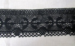 Кружево 140, плетеное черное, шир. 11 см