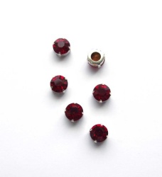 Стразы пришивные, в цапах, диаметр 0,7 см, стекло, толстые, цвет - микс