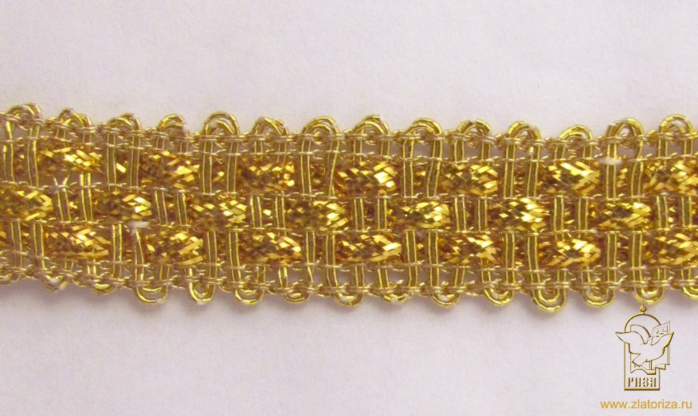 Тесьма золото 66, 20 м в упаковке, арт. 716