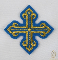 Крест 4 КАНОН, синий с золотом, 6-7 см Крест 4 КАНОН, синий с золотом, 6-7 см