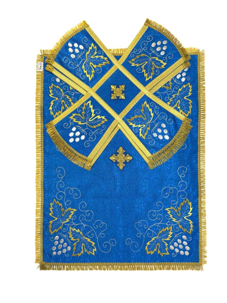 Покровцы вышитые, ВИНОГРАД, голубые с золотом/серебром. ЛТ