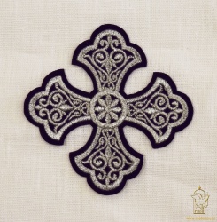 Крест 2 УЗОРНЫЙ фиолетовый с серебром,10-12 см