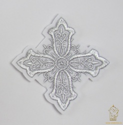 Крест 4 ВИЗАНТИЯ белый со светлым и/или темным серебром, 6-7 см
